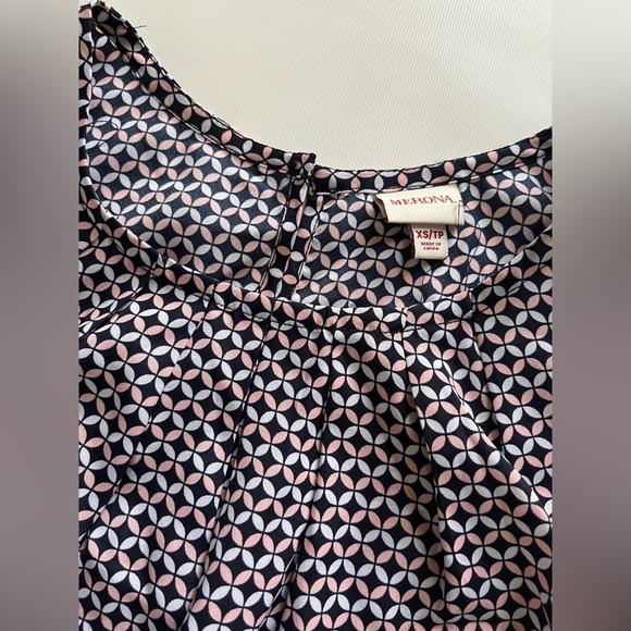 Merona Black and White Geometric Blouse - Picture 2 of 3